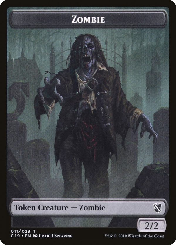 Zombie (010)    Zombie (011) Double-Sided Token [Commander 2019 Tokens] Online